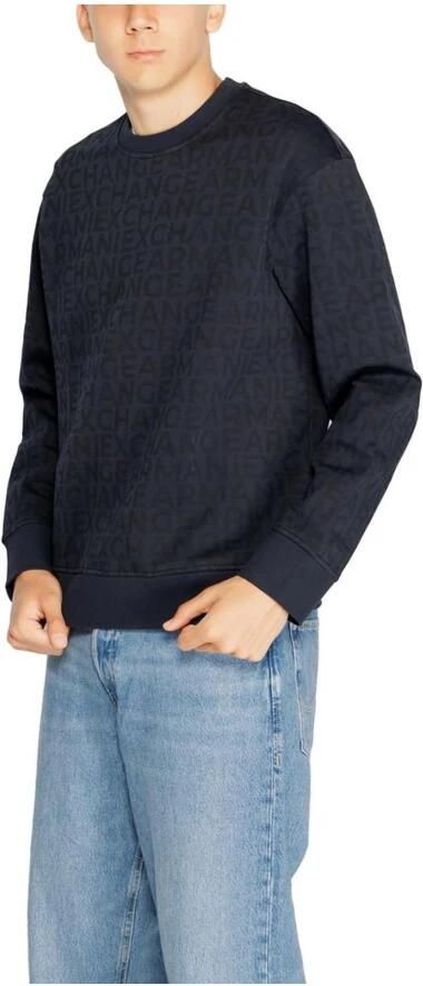 Armani Exchange Blauwe Bedrukte Sweatshirt Mannen Herfst Winter Blue Heren - Foto 3