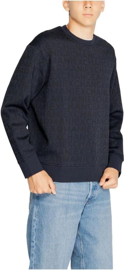 Armani Exchange Blauwe Bedrukte Sweatshirt Mannen Herfst Winter Blue Heren