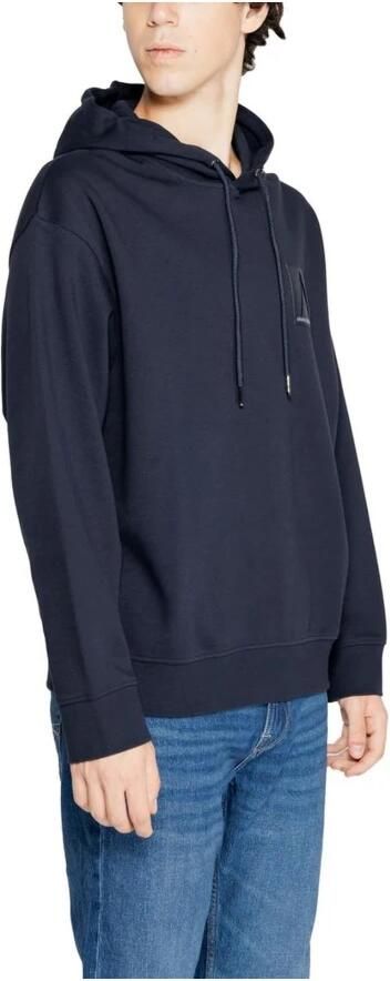 Armani Exchange Hoodie met geborduurd logo blauw Blue Heren - Foto 5
