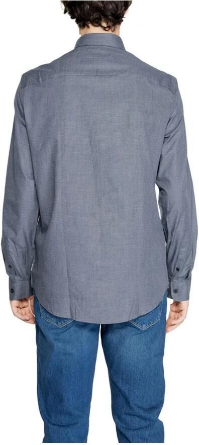 Emporio Armani Blauwe Microfantasia Logo Shirt Blue Heren - Foto 4