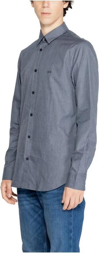 Emporio Armani Blauwe Microfantasia Logo Shirt Blue Heren - Foto 5