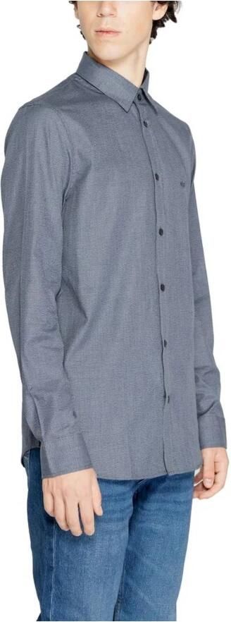 Emporio Armani Blauwe Microfantasia Logo Shirt Blue Heren - Foto 6