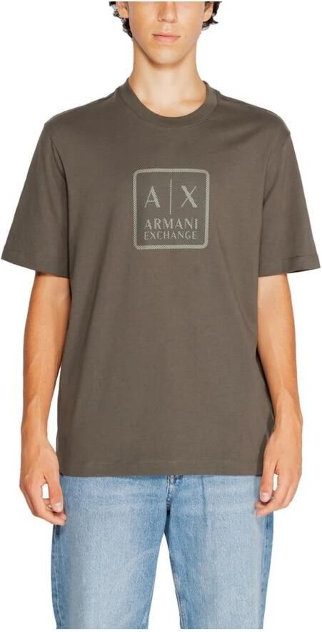 Armani Exchange Groen effen T-shirt met ronde hals en korte mouwen Green Heren - Foto 7