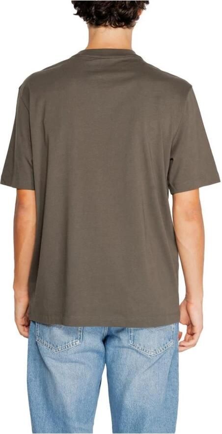 Armani Exchange Groen effen T-shirt met ronde hals en korte mouwen Green Heren