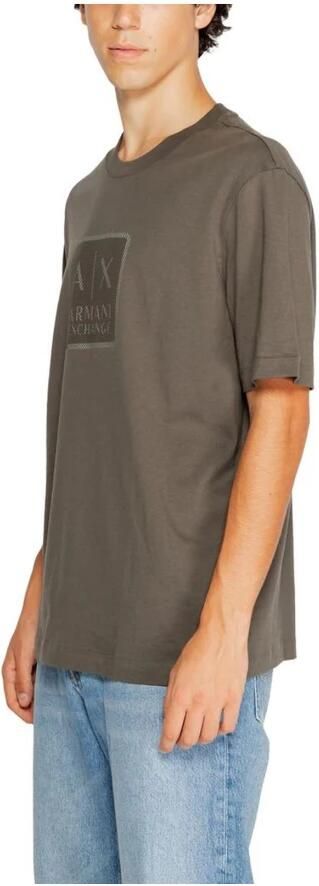 Armani Exchange Groen effen T-shirt met ronde hals en korte mouwen Green Heren - Foto 5