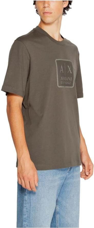 Armani Exchange Groen effen T-shirt met ronde hals en korte mouwen Green Heren - Foto 4