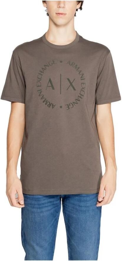 Armani Exchange Klassieke katoenen T-shirtcollectie Brown Heren - Foto 4