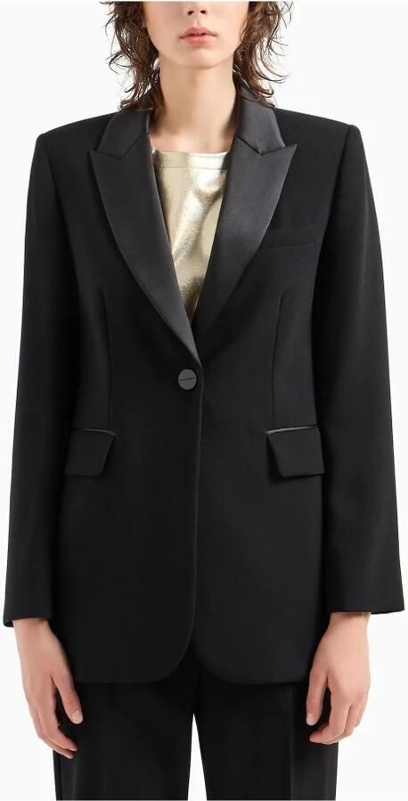 Armani Exchange Klassieke Zwarte Blazer Black Dames
