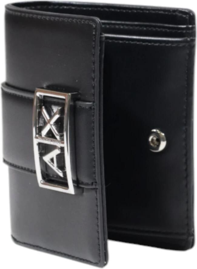Armani Exchange Zwarte knoopportemonnee met binnenzakken Black Dames - Foto 3