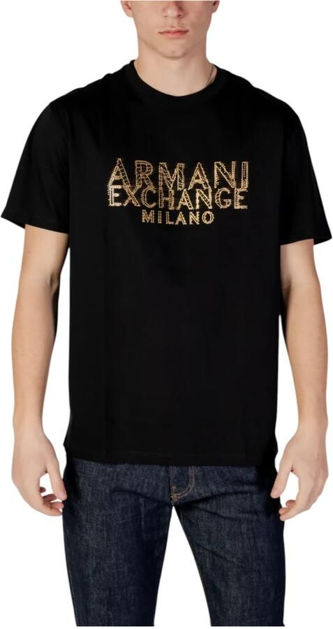 Armani Exchange Stijlvol Geprint T-Shirt van Katoen Black Heren - Foto 4