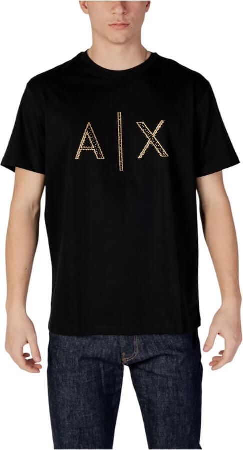 Armani Exchange Korte mouw katoenen T-shirt Black Heren