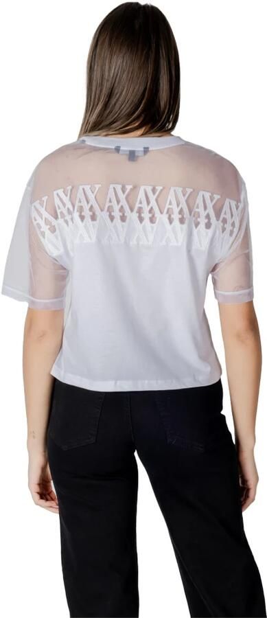 Armani Exchange Witte Katoenen T-shirt voor Vrouwen White Dames - Foto 8