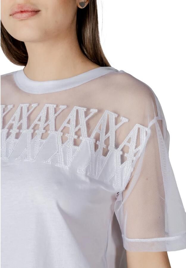 Armani Exchange Witte Katoenen T-shirt voor Vrouwen White Dames - Foto 2