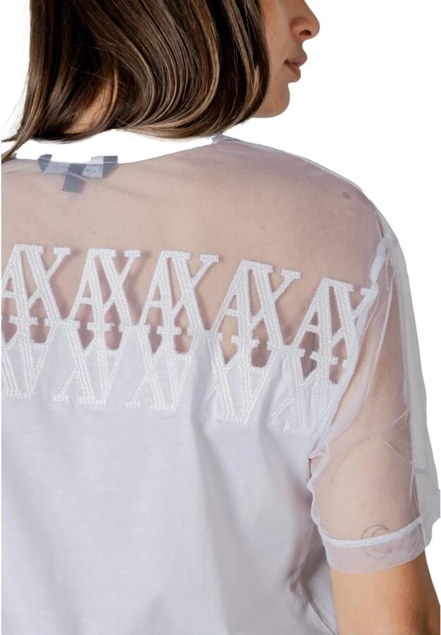 Armani Exchange Witte Katoenen T-shirt voor Vrouwen White Dames