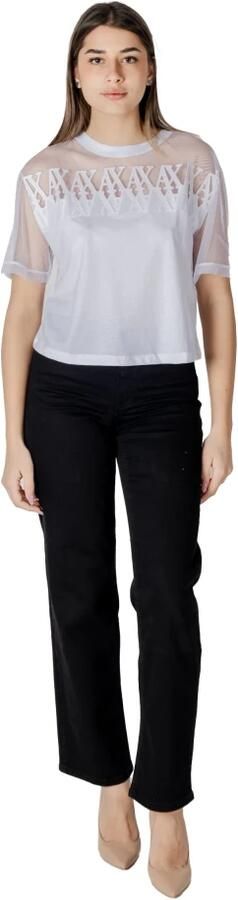 Armani Exchange Witte Katoenen T-shirt voor Vrouwen White Dames - Foto 7