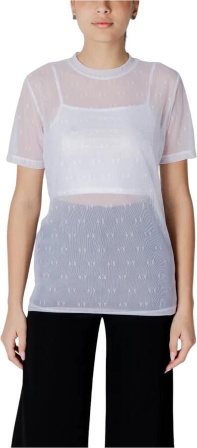 Armani Exchange Witte korte mouw ronde hals T-shirt White Dames - Foto 5