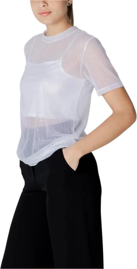 Armani Exchange Witte korte mouw ronde hals T-shirt White Dames - Foto 2