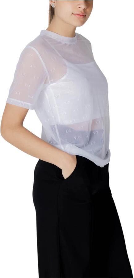 Armani Exchange Witte korte mouw ronde hals T-shirt White Dames - Foto 3