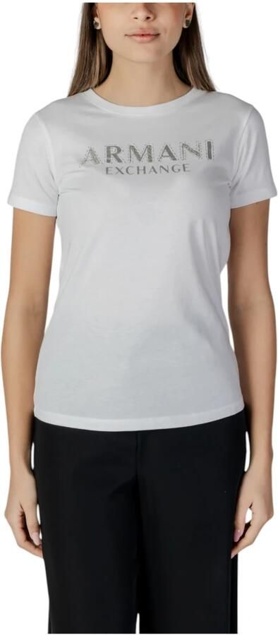 Armani Exchange Korte Mouw T-Shirt Lente Zomer Collectie White Dames - Foto 4
