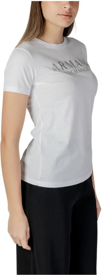 Armani Exchange Korte Mouw T-Shirt Lente Zomer Collectie White Dames - Foto 3