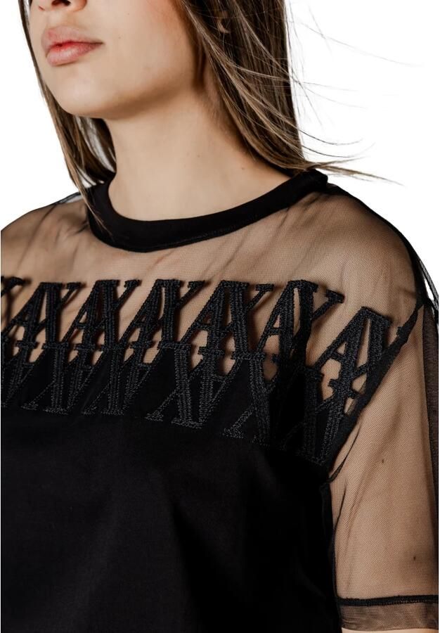 Armani Exchange Korte mouwen katoenen T-shirt collectie Black Dames