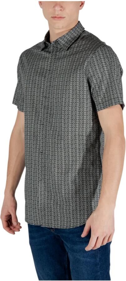 Armani Exchange Korte mouwen overhemd Lente Zomer Collectie Black Heren - Foto 4