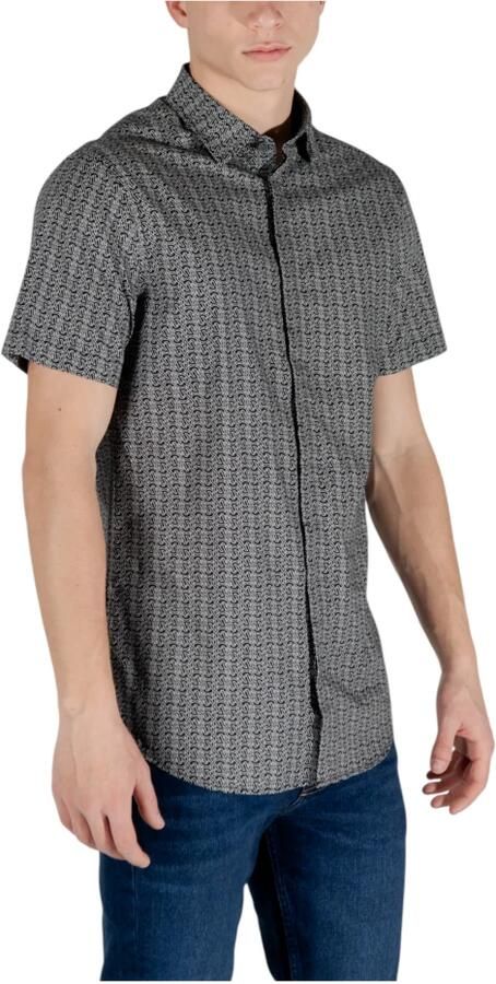 Armani Exchange Korte mouwen overhemd Lente Zomer Collectie Black Heren - Foto 2