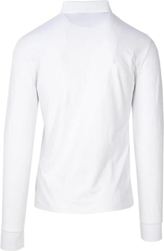 Armani Exchange Lange mouw polo shirt in katoenmix White Heren