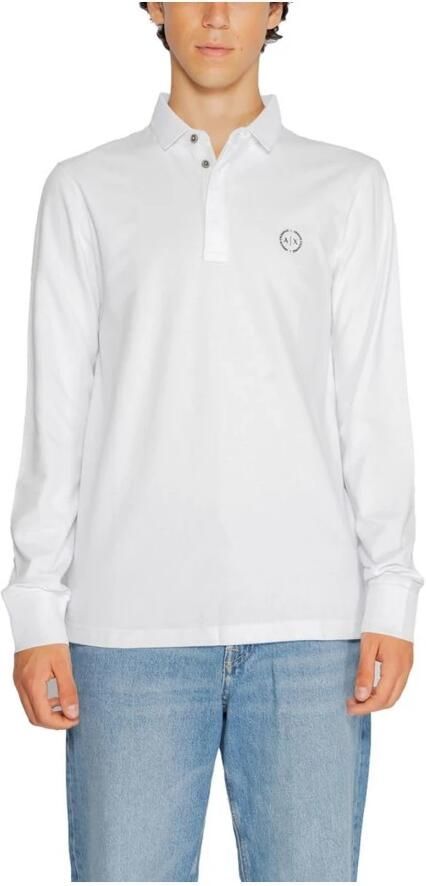 Armani Exchange Lange mouw polo shirt in katoenmix White Heren - Foto 2
