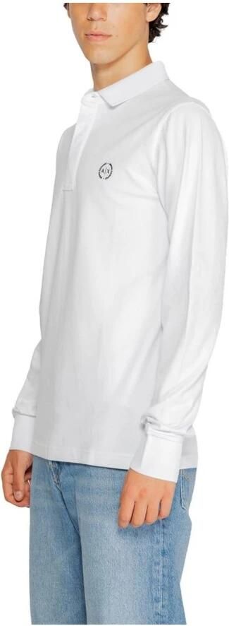 Armani Exchange Lange mouw polo shirt in katoenmix White Heren - Foto 4