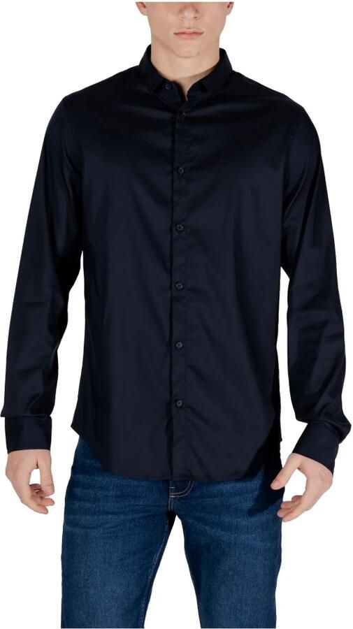 Armani Exchange Blauw Katoenen Poplin Overhemd Regular Fit Blue Heren - Foto 6