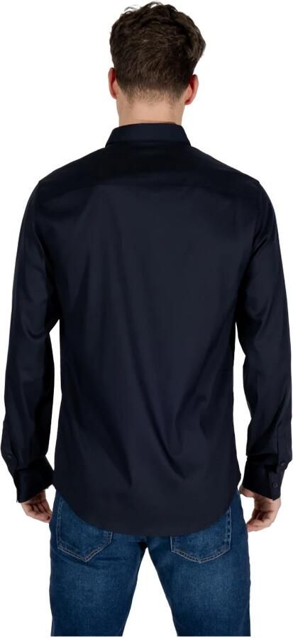 Armani Exchange Blauw Katoenen Poplin Overhemd Regular Fit Blue Heren - Foto 13
