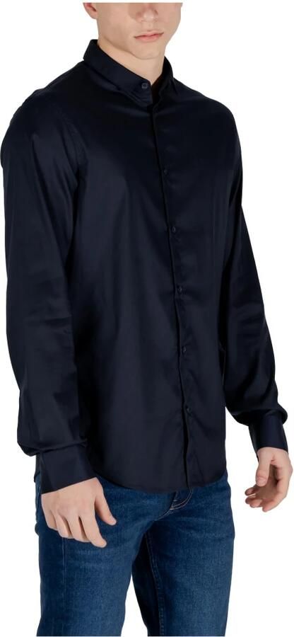 Armani Exchange Blauw Katoenen Poplin Overhemd Regular Fit Blue Heren - Foto 12