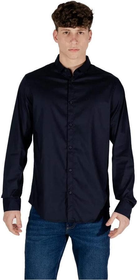 Armani Exchange Blauw Katoenen Poplin Overhemd Regular Fit Blue Heren - Foto 10