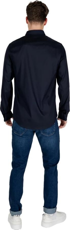 Armani Exchange Blauw Katoenen Poplin Overhemd Regular Fit Blue Heren - Foto 16