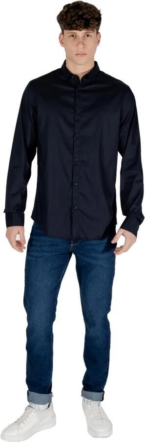 Armani Exchange Blauw Katoenen Poplin Overhemd Regular Fit Blue Heren - Foto 15