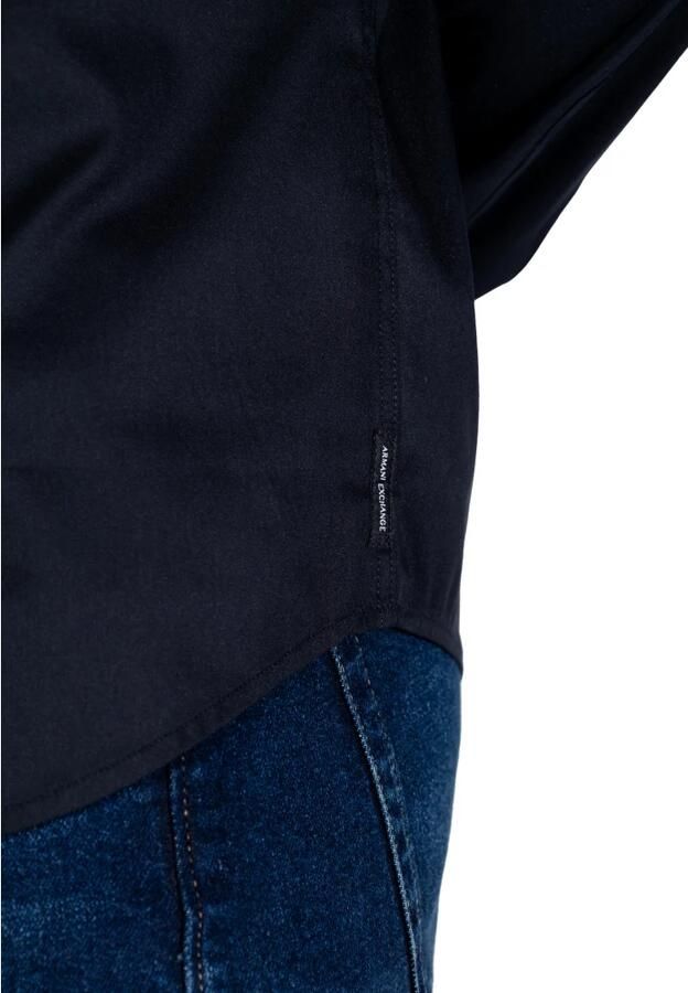 Armani Exchange Blauw Katoenen Poplin Overhemd Regular Fit Blue Heren - Foto 3