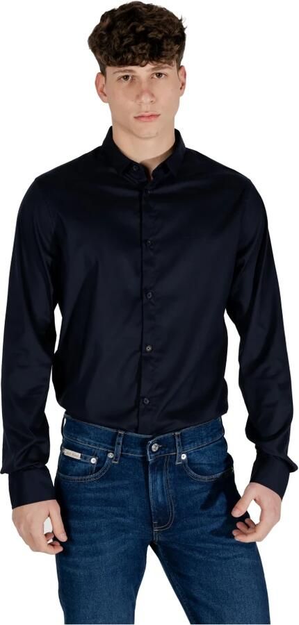 Armani Exchange Blauw Katoenen Poplin Overhemd Regular Fit Blue Heren - Foto 11