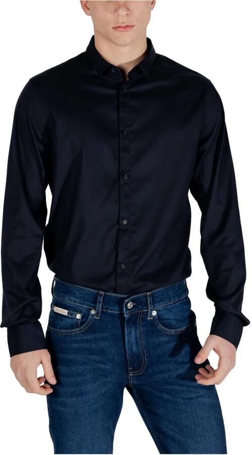 Armani Exchange Blauw Katoenen Poplin Overhemd Regular Fit Blue Heren - Foto 8