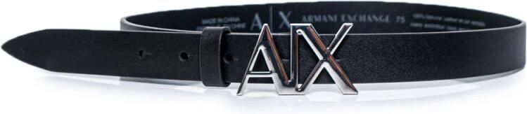 Armani Exchange Stijlvolle Leren Riem met Polyurethaan Afwerking Black Dames