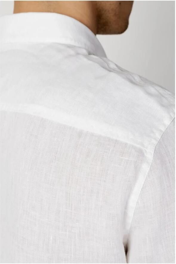 Armani Exchange Klassiek Wit Linnen Overhemd met Lange Mouwen White Heren - Foto 3