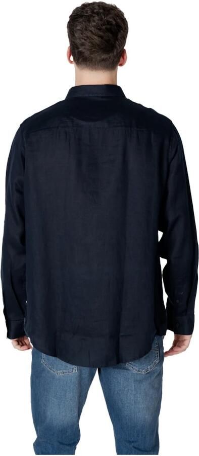 Armani Exchange Linnen Overhemd Lange Mouwen Lente Zomer Collectie Blue Heren - Foto 7