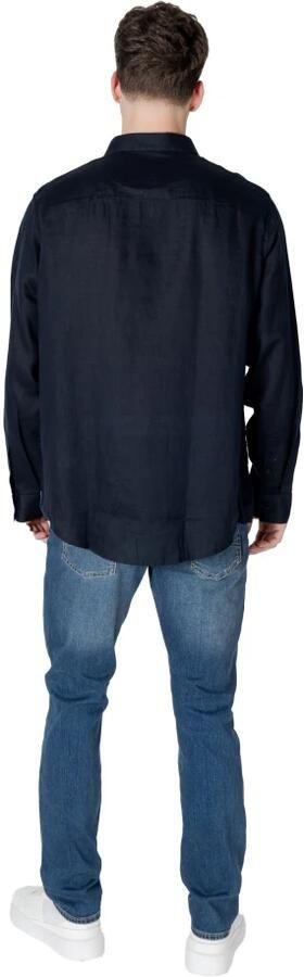 Armani Exchange Linnen Overhemd Lange Mouwen Lente Zomer Collectie Blue Heren - Foto 6