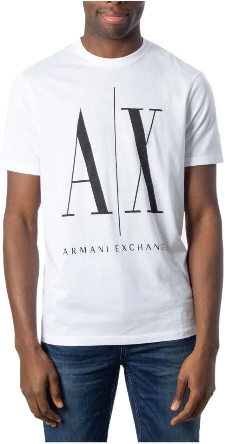 Armani Exchange Wit Bedrukt T-shirt Lente Zomer Mannen White Heren - Foto 3