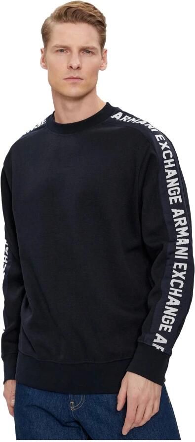 Armani Exchange Logo Mouw Sweatshirt Blauw Blue Heren