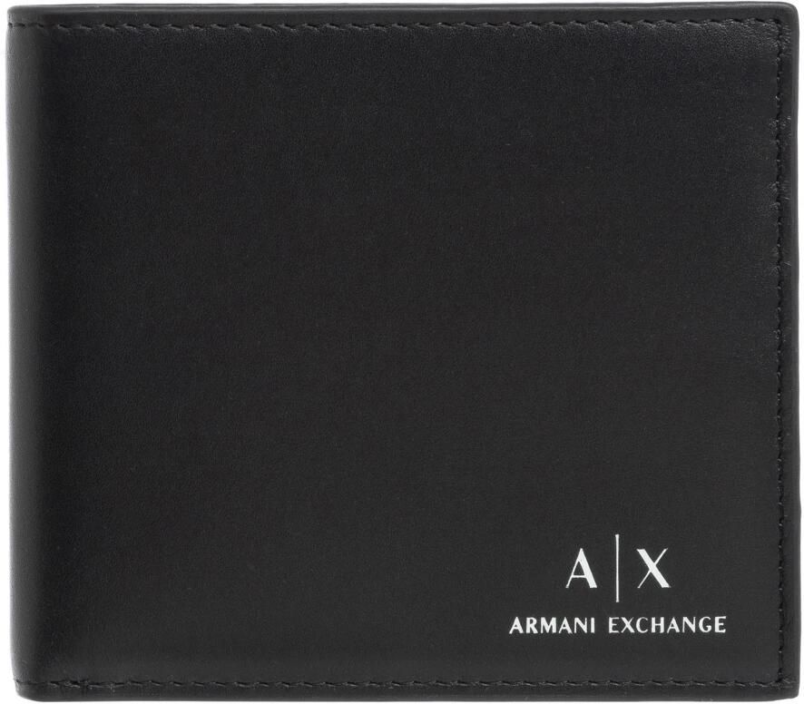 Armani Exchange Logo Plain Portemonnee met Kaartsleuven Black Heren