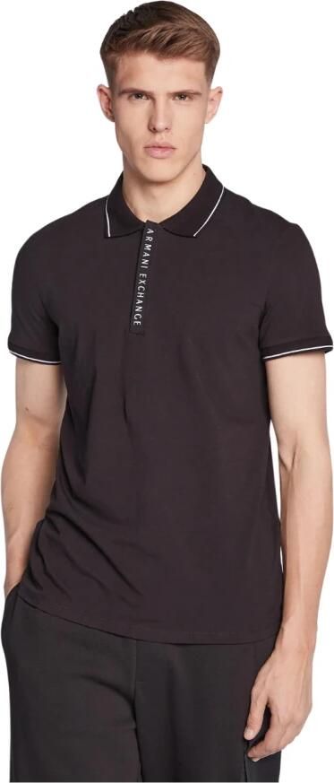 Armani Exchange Polo Shirt Katoen Elastaan Mix Black Heren - Foto 5