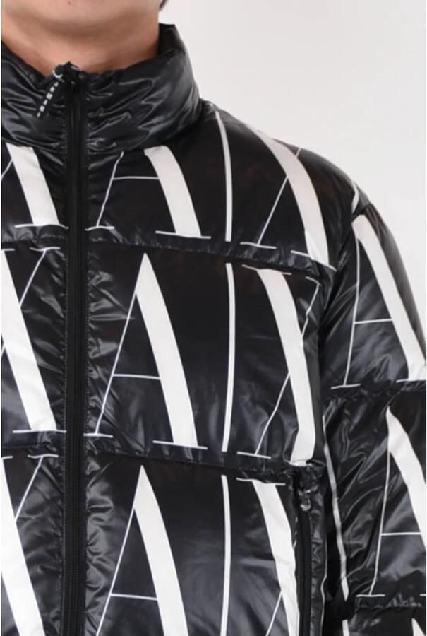 Armani Exchange Zwarte Pufferjas met Opstaande Kraag Black Heren