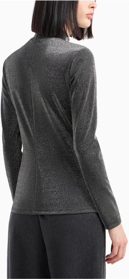 Armani Exchange Lurex Hoge Hals Lange Mouw Trui Gray Dames - Foto 2