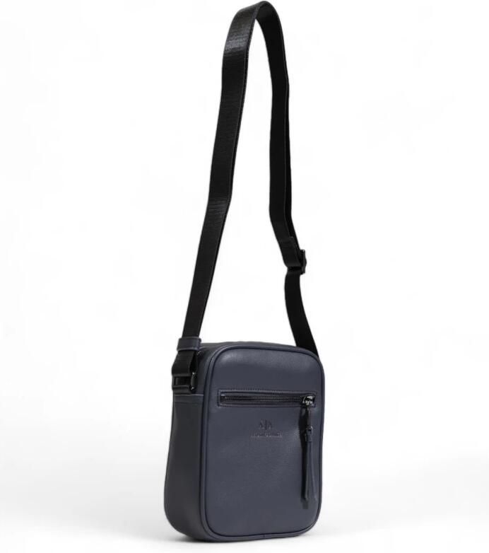 Armani Exchange Blauwe Effen Schoudertas met Rits Blue Heren - Foto 2